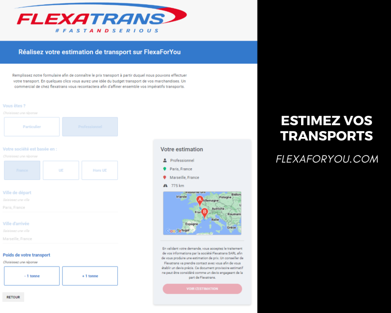 Estimez vos prix transports entre Paris et Marseille avec Flexaforyou.com